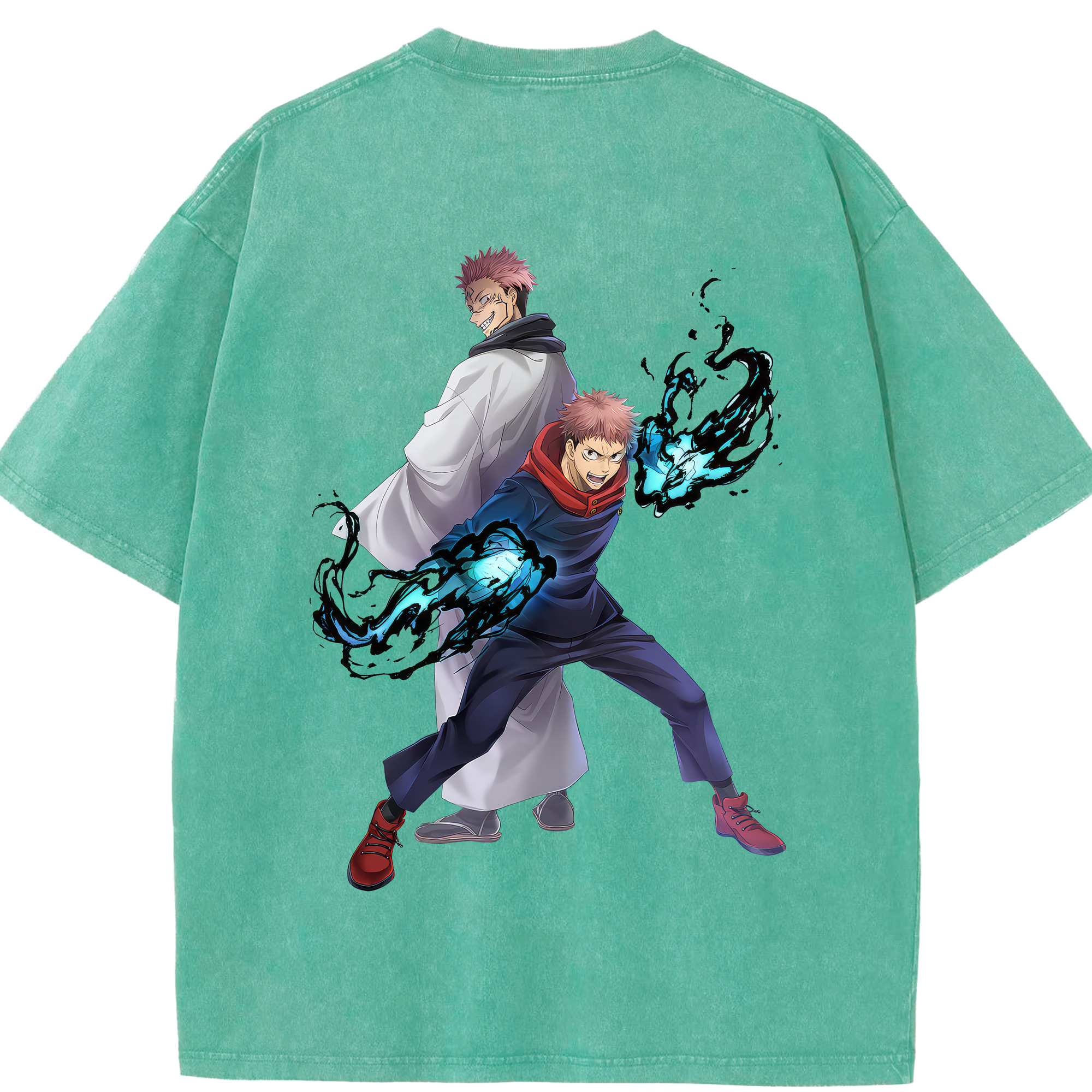 （画像用） 呪術廻戦 Jujutsu Kaisen 綿100% ヴィンテージ風 半袖Tシャツ（背面プリント）